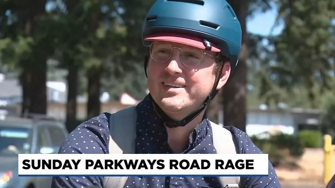 <i>KPTV</i><br/>Eric says that some drivers don't like that he rides his bike on the road.