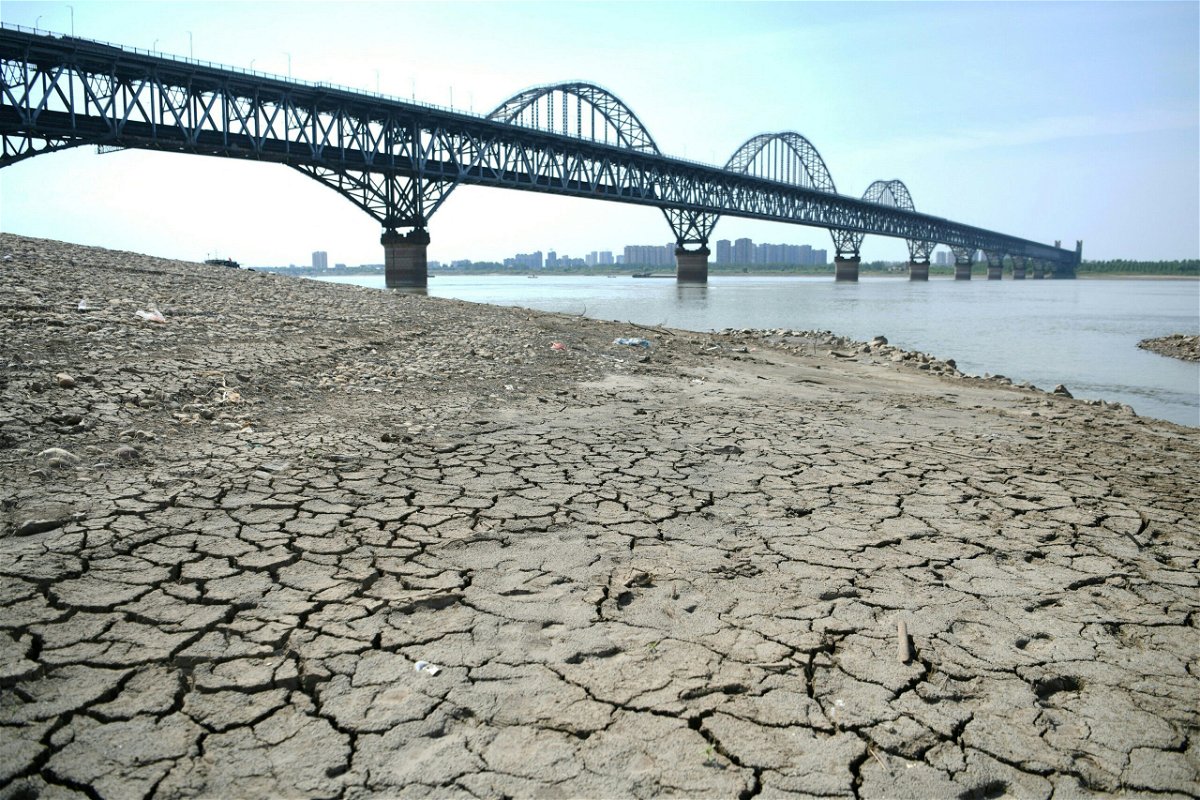 <i>STR/AFP/Getty Images</i><br/>A section of a parched river bed is seen along the Yangtze River in Jiujiang in China's central Jiangxi province on August 19