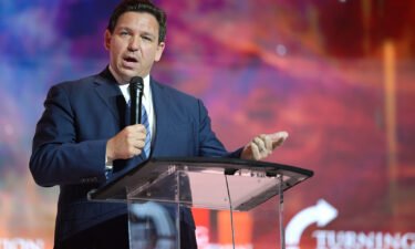 Florida Gov. Ron DeSantis addresses attendees during the Turning Point USA Student Action Summit