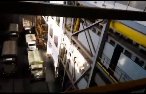 New video shows Russia military vehicles  parked inside a turbine hall