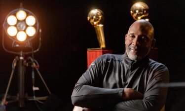 Lakers star James Worthy in 'Legacy: The True Story of the LA Lakers.'