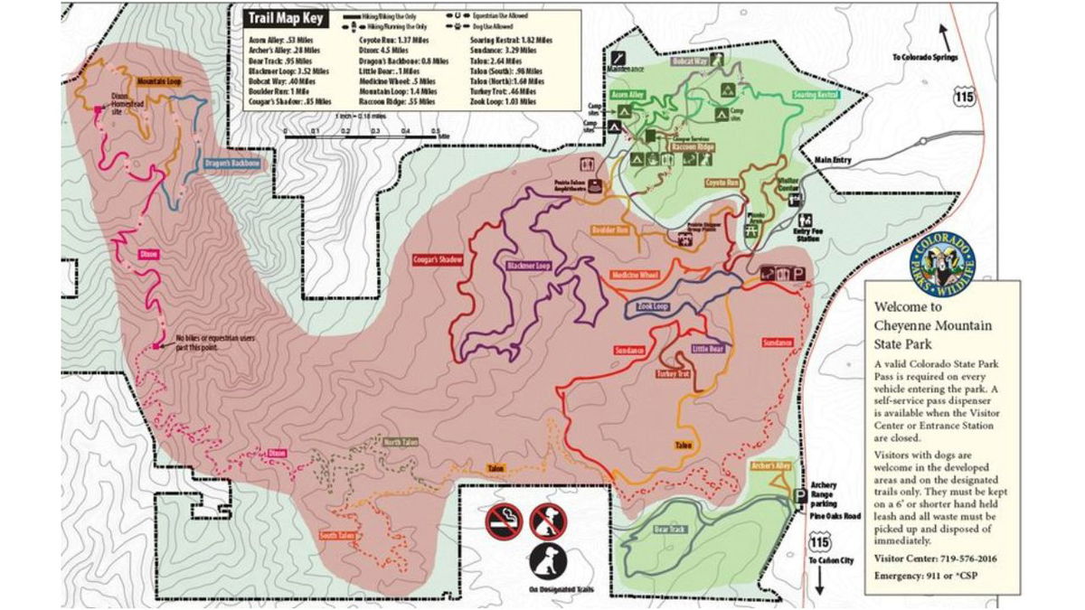 All trails in the pink area will be closed for the race. 