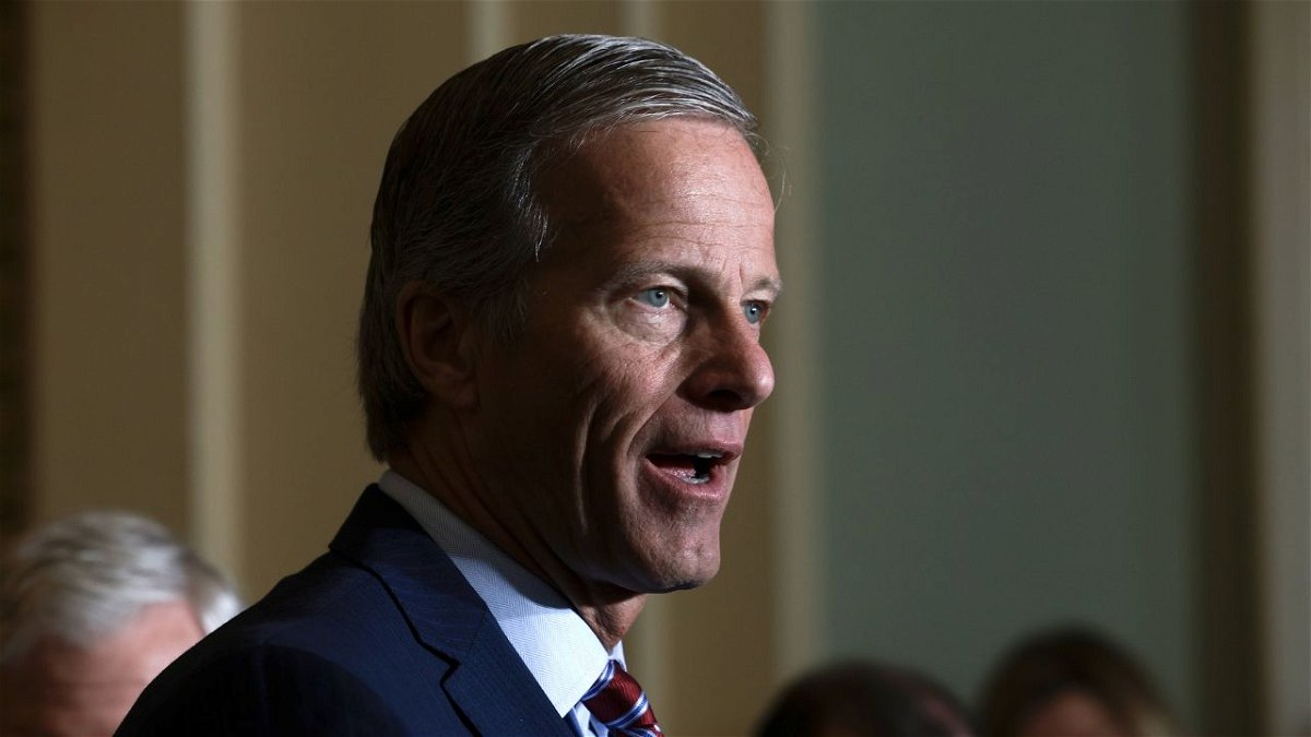 Several GOP senators raised new concerns Thursday about former President Donald Trump's handling of classified documents. Senate GOP Whip John Thune, seen here in October 2021, says there's a process for declassifying documents.