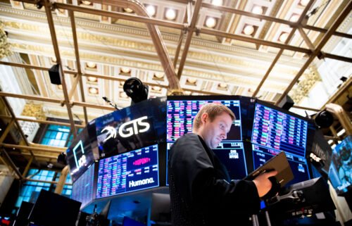 Traders work on the floor of the New York Stock Exchange on September 13. The stock market fell the most since June 2020
