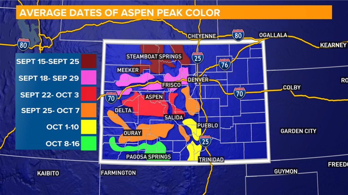 چه زمانی و کجا رنگ های پاییزی را در کلرادو ببینید موبینی