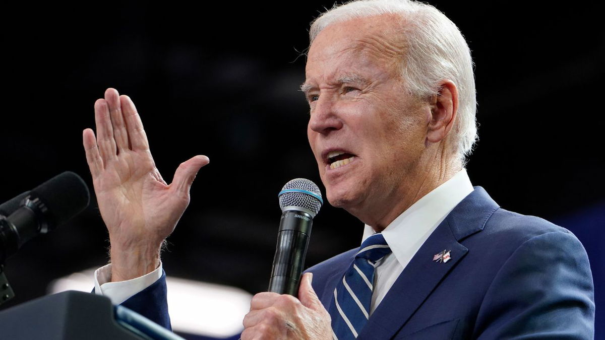 President Joe Biden, seen here on October 27, is planning to escalate weeks of sharp warnings to energy producers on Monday by floating a so-called 