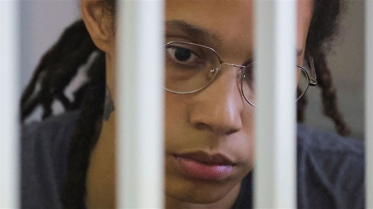 The Biden administration has had communications with Russia in the past days to try and secure the release of Brittney Griner and Paul Whelan. Griner is pictured here in court in Moscow, on August 4.
