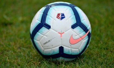 A soccer ball is seen during a National Women's Soccer League game in June 2019 in Boyds
