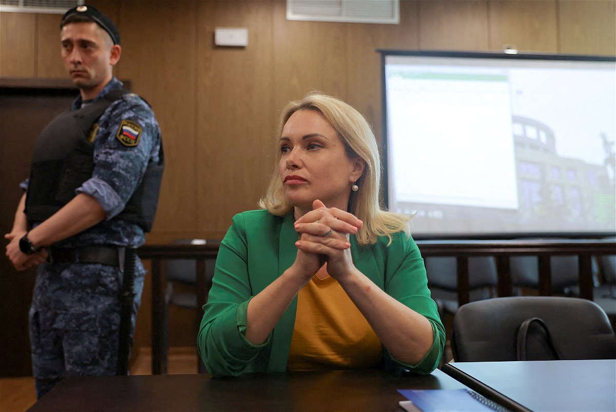 <i>Evgenia Novozhenina/Reuters</i><br/>Former Russian state TV employee Marina Ovsyannikova