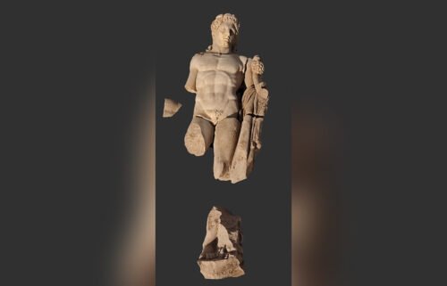 Top photo: Researchers at Aristotle University of Thessaloniki discovered a statue of the Roman hero Hercules