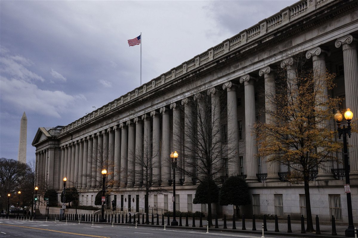 <i>Samuel Corum/Bloomberg/Getty Images</i><br/>The U.S. Treasury building in Washington