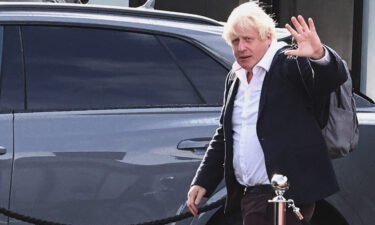 Former British Prime Minister Boris Johnson at Gatwick Airport