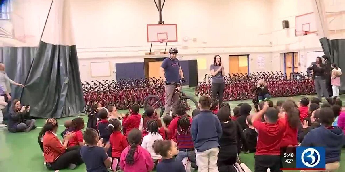 <i>WFSB</i><br/>All First and Second Grade students at Wish Museum School received new bicycles for the holidays.