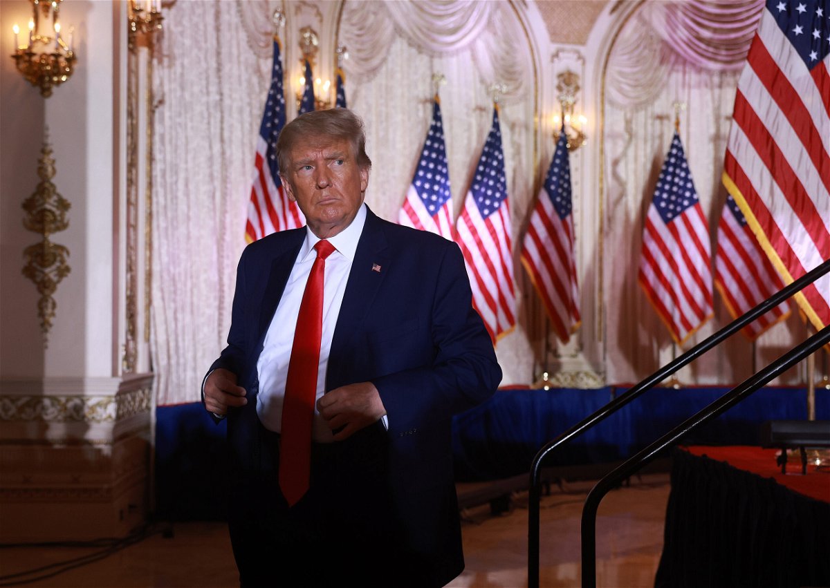 PALM BEACH, FLORIDA - NOVEMBER 15: Former U.S. President Donald Trump leaves the stage after speaking during an event at his Mar-a-Lago home on November 15, 2022 in Palm Beach, Florida. Trump announced that he was seeking another term in office and officially launched his 2024 presidential campaign.  (Photo by Joe Raedle/Getty Images)