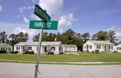 This photo shows some of the older base housing in the Midway Park neighborhood at Camp Lejeune.