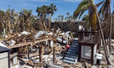 Remains of destroyed houses are seen almost one month after Hurricane Ian landfall in Fort Myers Beach
