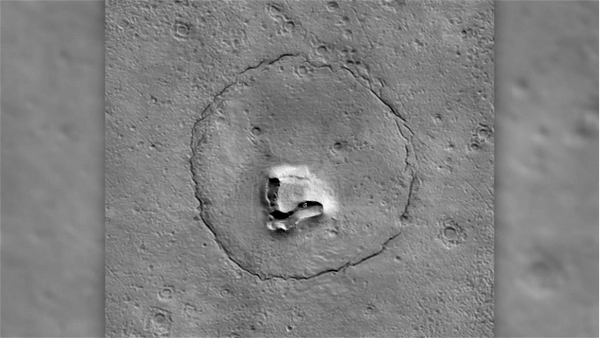 NASA orbiter captures image of a bear's face on Mars KRDO