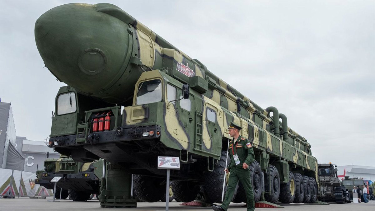 Russia is violating a key nuclear arms control agreement with the United States and continuing to refuse to allow inspections of its nuclear facilities, a State Department spokesperson said, and pictured, the RT-2PM2, Topol-M, in Kubinka, Moscow, Russia, on August 20, 2022.
