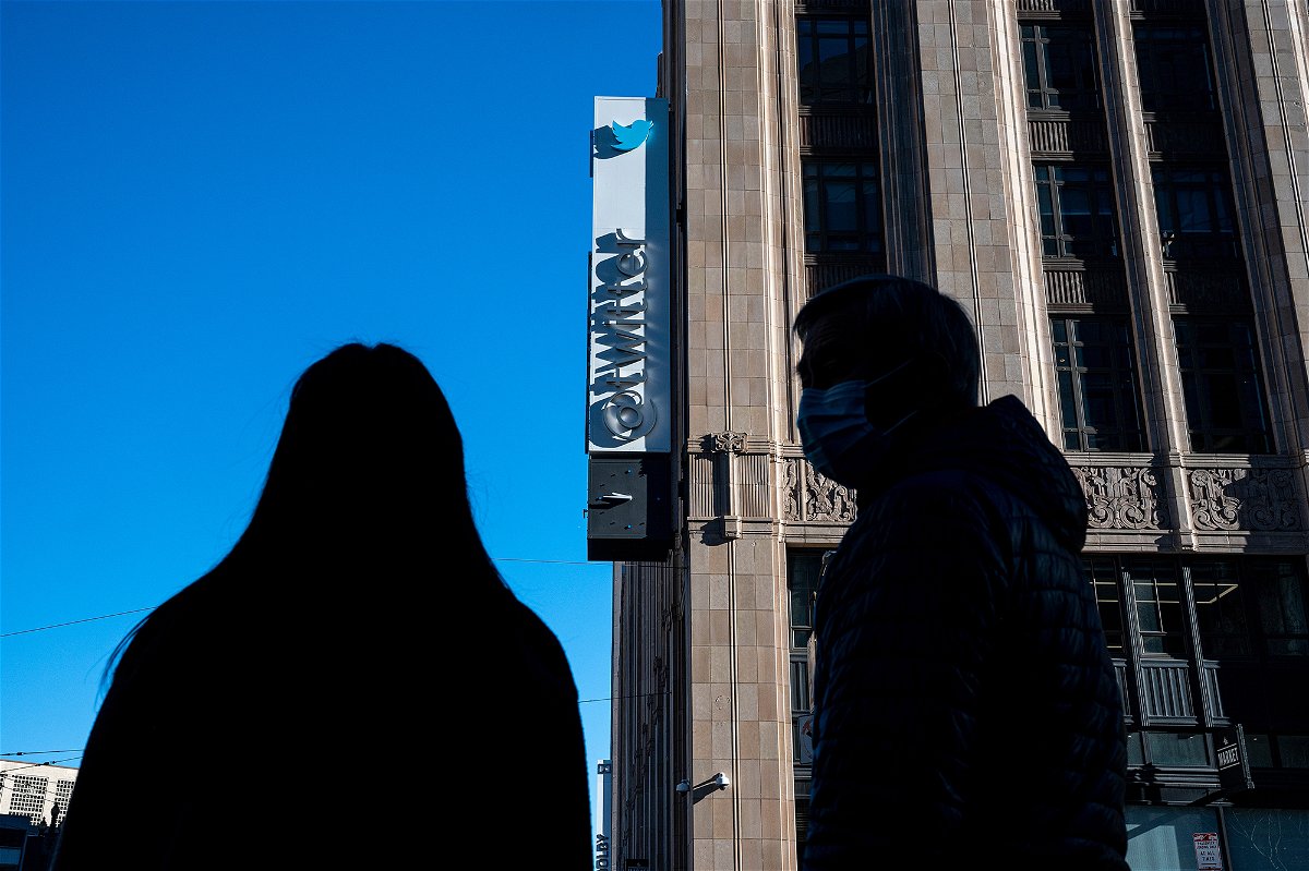 <i>David Paul Morris/Bloomberg/Getty Images</i><br/>Twitter headquarters in San Francisco is seen here in November 2022. Many former Twitter employees impacted by a mass layoff in early November began receiving their severance offers.