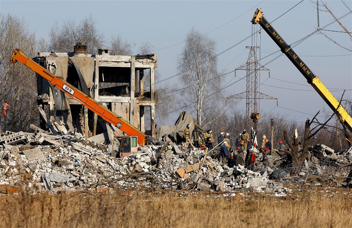 <i>Alexander Ermochenko/Reuters</i><br/>The Sunday Ukrainian strike targeted a vocational school housing the Russian conscripts were using in Makiivka