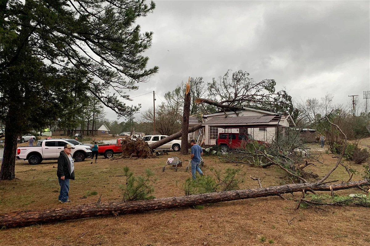 <i>Garland County Sheriff's Office</i><br/>A house damaged by high winds is seen in Arkansas on January 2.