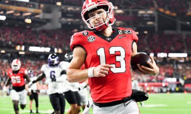 Georgia quarterback Stetson Bennett threw for four touchdowns as the Bulldogs defeated the Texas Christian University Horned Frogs Monday night
