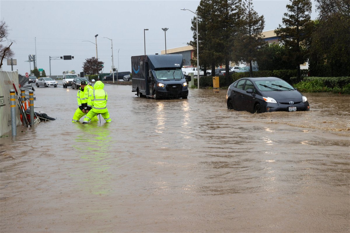 <i>Tayfun Coskun/Anadolu Agency/Getty Images</i><br/>A rainstorm causes flash flooding in San Carlos