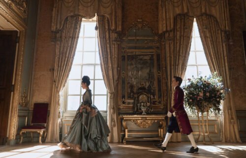 (From left) India Amarteifio and Sam Clemmett are pictured here in 'Queen Charlotte: A Bridgerton Story.'