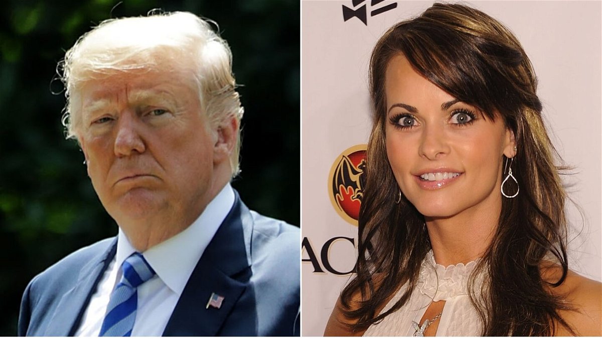 <i>Getty Images</i><br/>Former President Donald Trump (left) and former Playboy model Karen McDougal are seen here in a split image.
