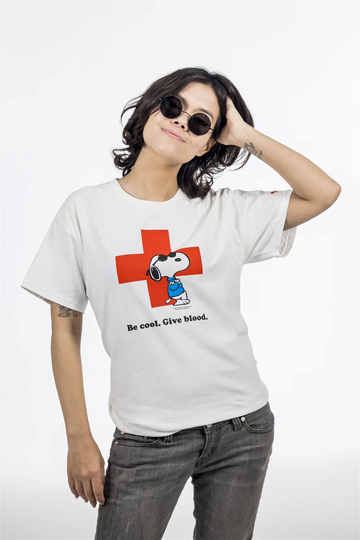 <i>Courtesy Red Cross</i><br/>This Red Cross Snoopy shirt has gone viral in recent days