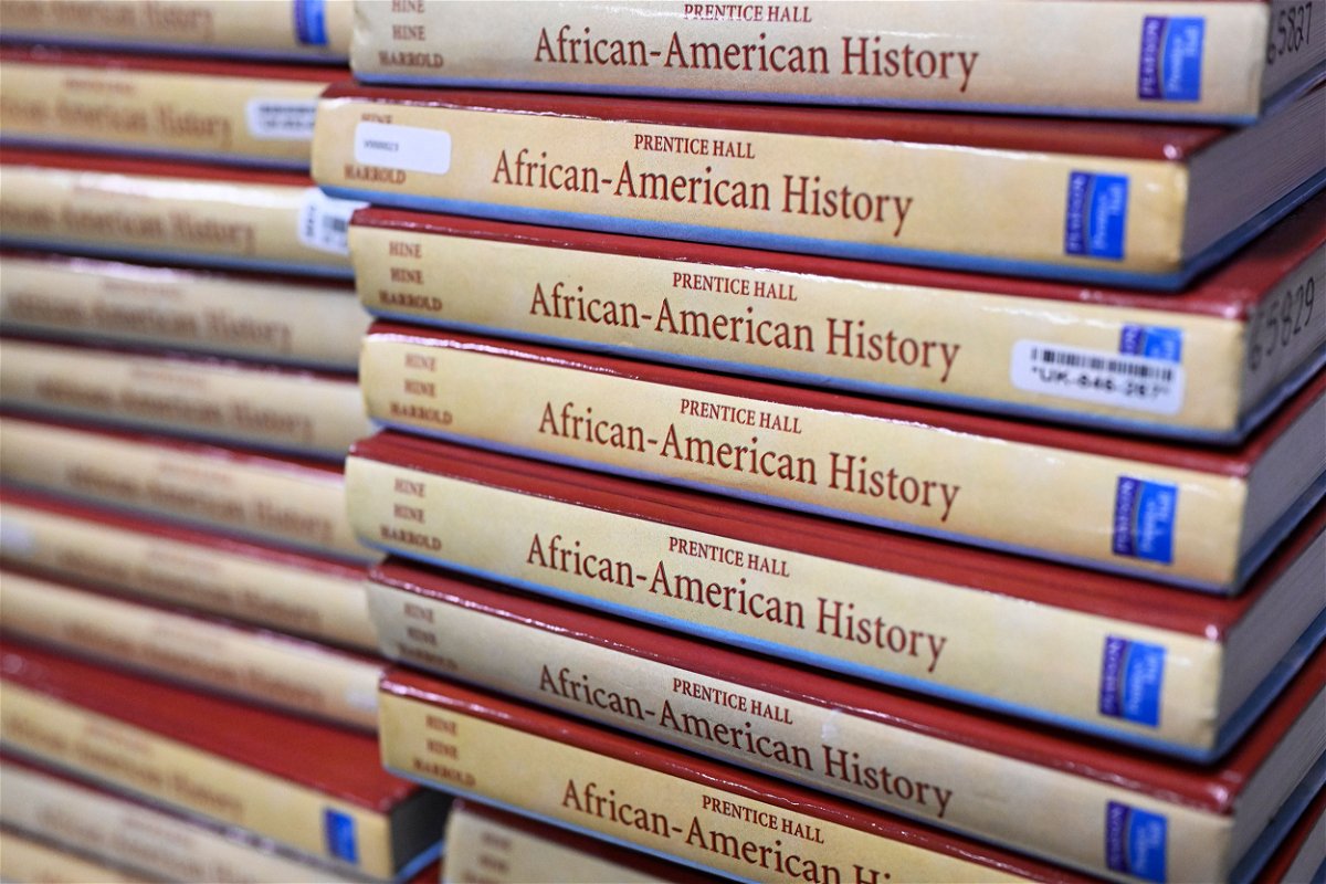 <i>RJ Sangosti/MediaNews Group/The Denver Post/Getty Images</i><br/>Books are piled up in the classroom for students taking AP African-American Studies at Overland High School on November 1