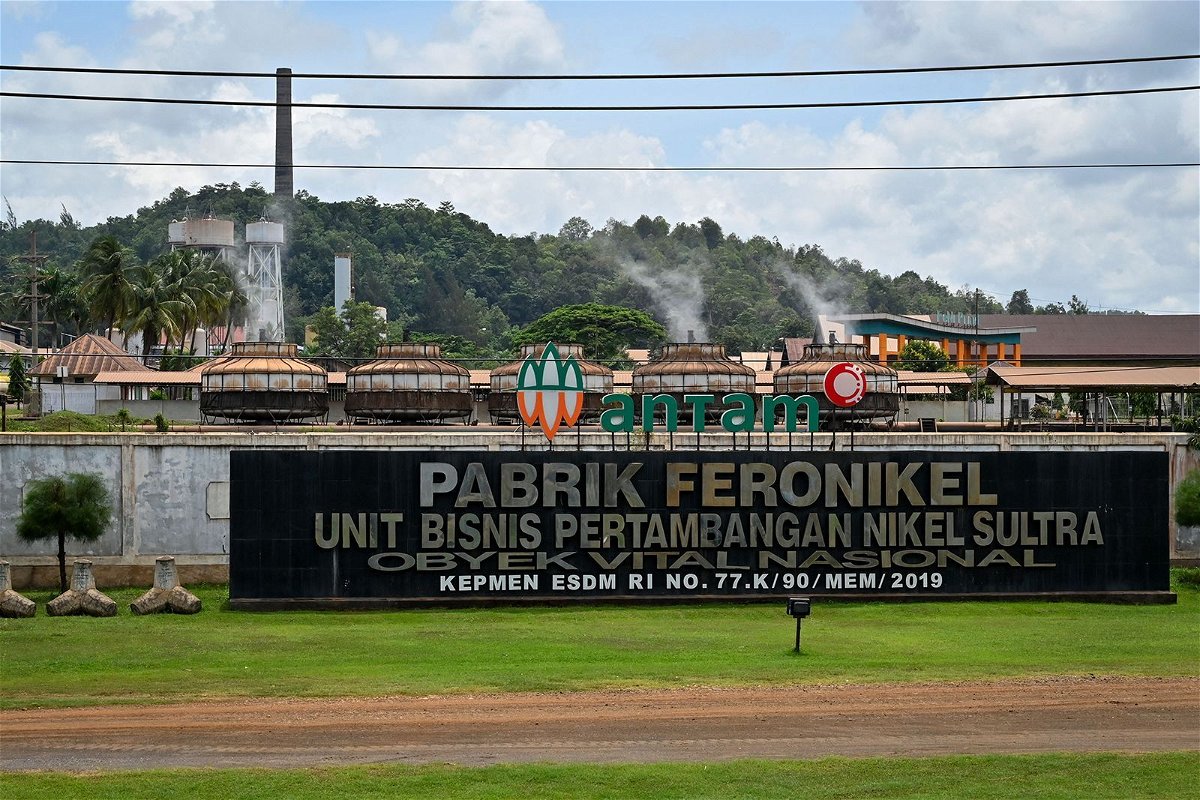 <i>Adek Berry/AFP/Getty Images</i><br/>A factory belonging to state-owned Antam mining company in Pomalaa on the island of Sulawesi.