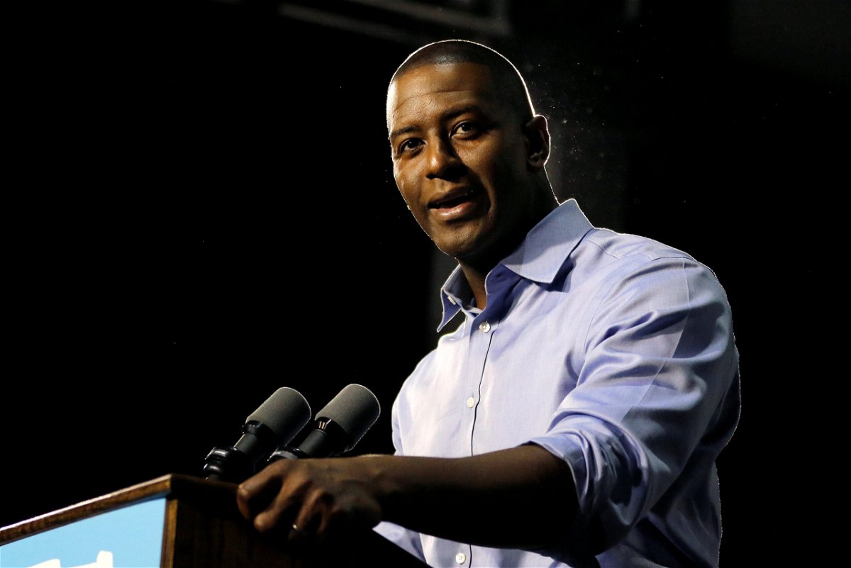 <i>Joe Skipper/Reuters</i><br/>Former Florida gubernatorial candidate and Tallahassee Mayor Andrew Gillum was found not guilty of lying to the FBI on May 4 by a federal jury.