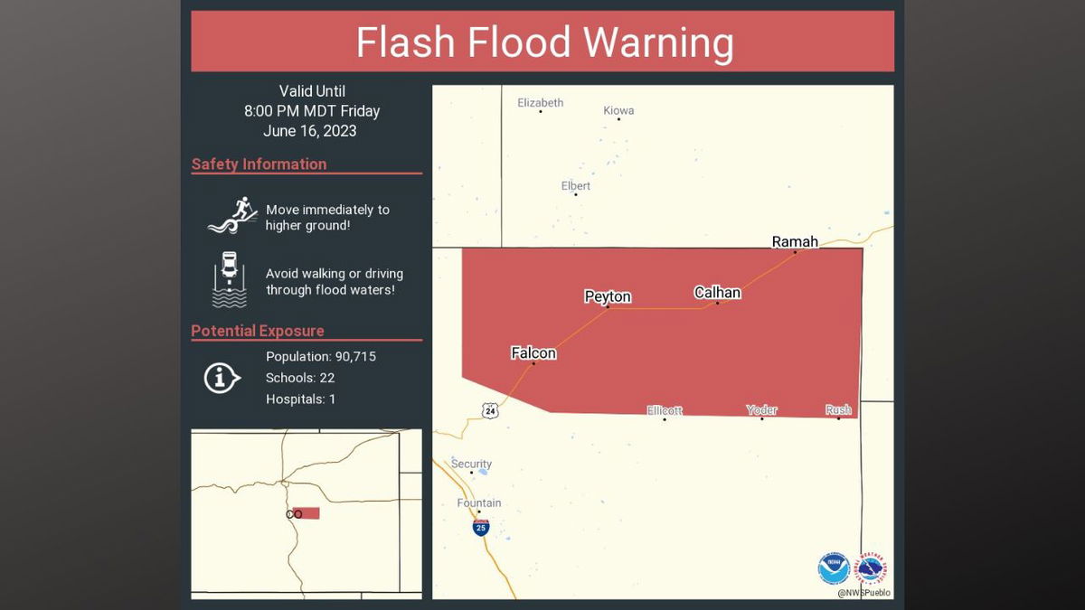 Flash Flood Warning for NE El Paso County