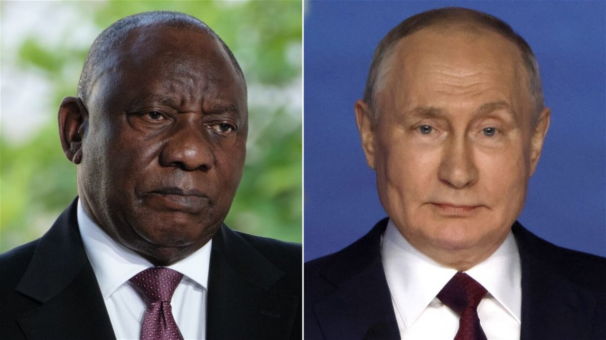 <i>Getty Images</i><br/>South African President Cyril Ramaphosa and Russian President Vladimir Putin are pictured in a split image.
