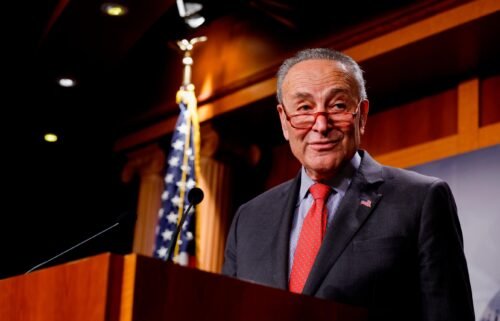 Senate Majority Leader Chuck Schumer speaks at a news conference at the US Capitol Building on December 7