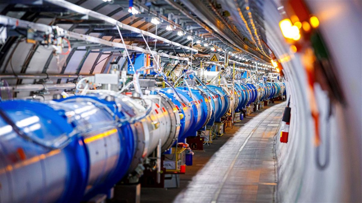 The Large Hadron Collider tunnel crosses beneath the border of France and Switzerland.
