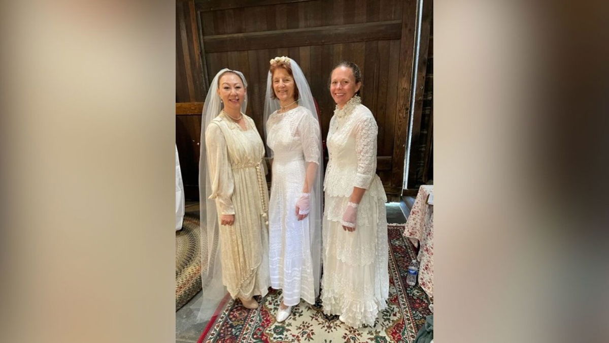 <i>Courtesy Karen Tierney of Studio Trousseau</i><br/>Tierney's clients and models show off her design and restoration work at the Oakland fundraiser