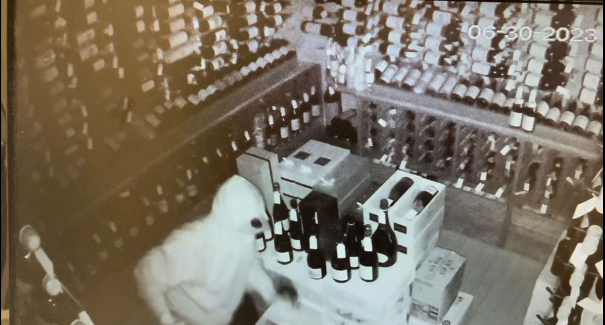 <i>Courtesy Lincoln Fine WInes</i><br/>Surveillance video shows a burglar inside the store's wine cellar