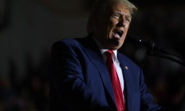 Former President Donald Trump speaks to supporters during a political rally at Erie Insurance Arena on July 29