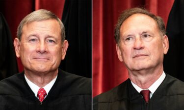 Chief Justice John Roberts (left) and Associate Justice Samuel Alito are seen here in a split image.