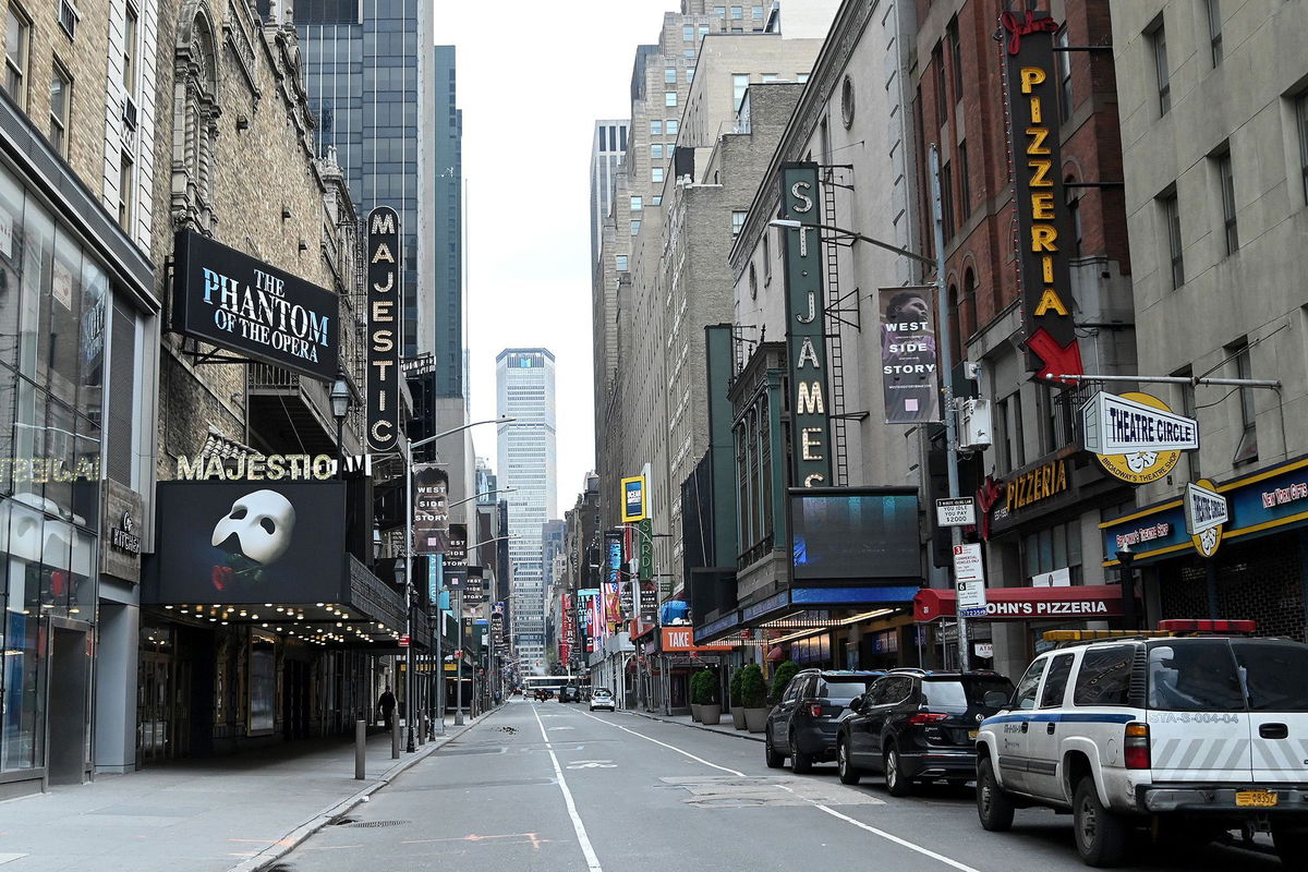 <i>Jamie McCarthy/Getty Images</i><br/>Broadway theaters could close if stagehands go on strike.