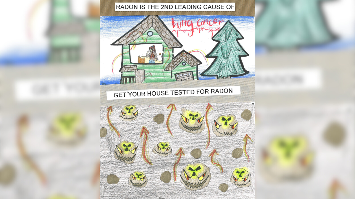 2023 National Radon Poster Contest, winning poster from Elia from Stargate Charter School