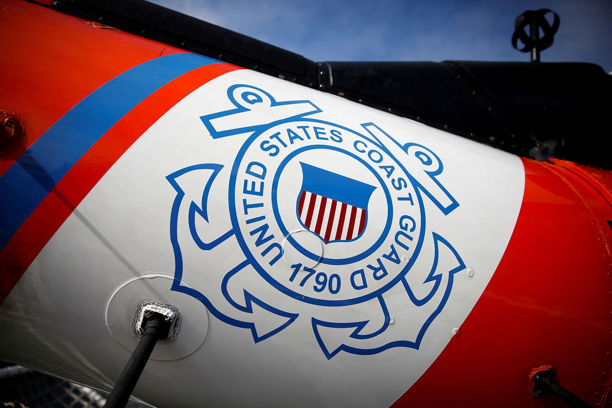 <i>Marco Bello/Reuters/File</i><br/>The US Coast Guard's logo is seen on a helicopter at Port Everglades