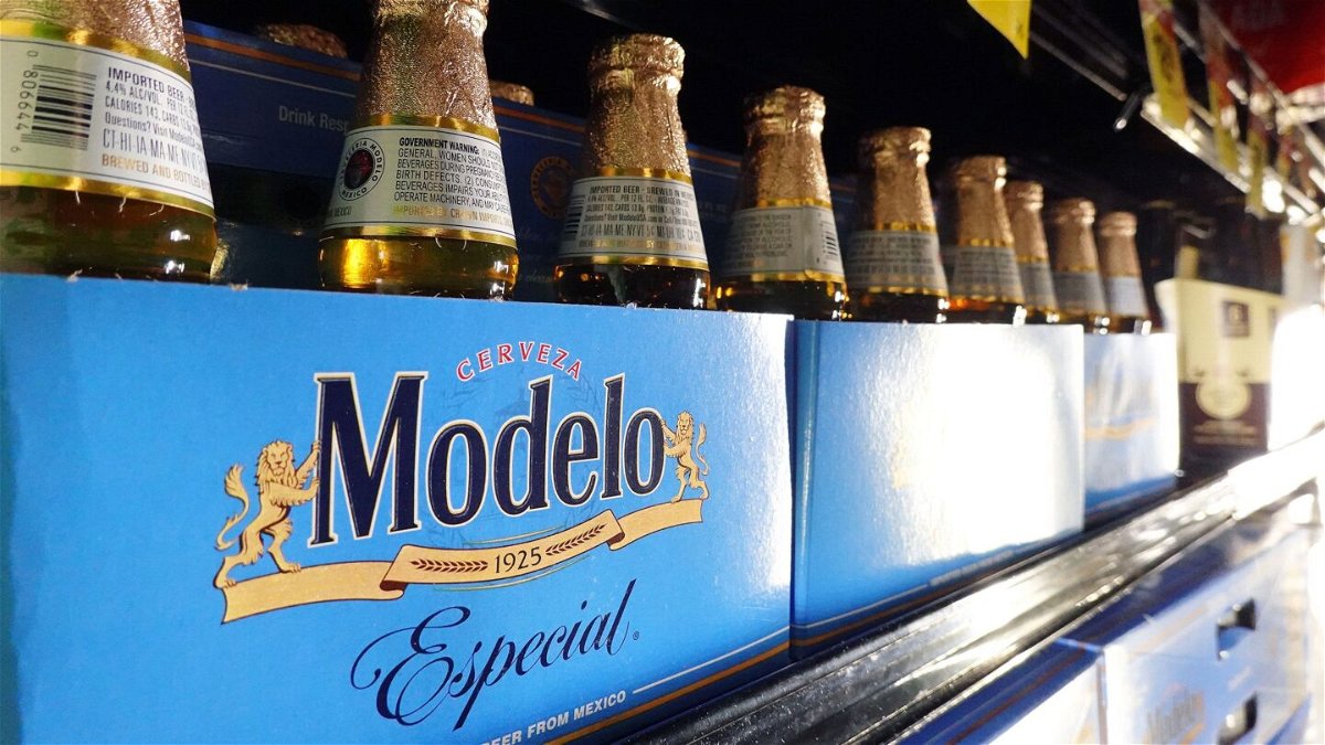 <i>Mario Tama/Getty Images</i><br/>Bottles of Modelo Especial beer are displayed for sale in a grocery store on June 14