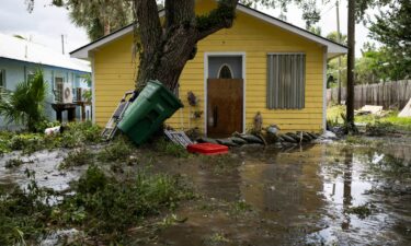 A view of the flooding is pictured in Cedar Key