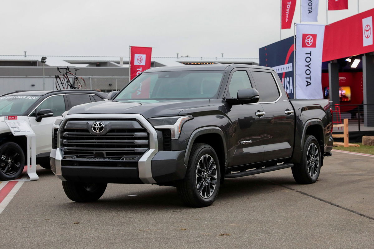 <i>Rebecca Cook/Reuters</i><br/>The 2022 Toyota Tundra is pictured during the Motor Bella auto show in Pontiac