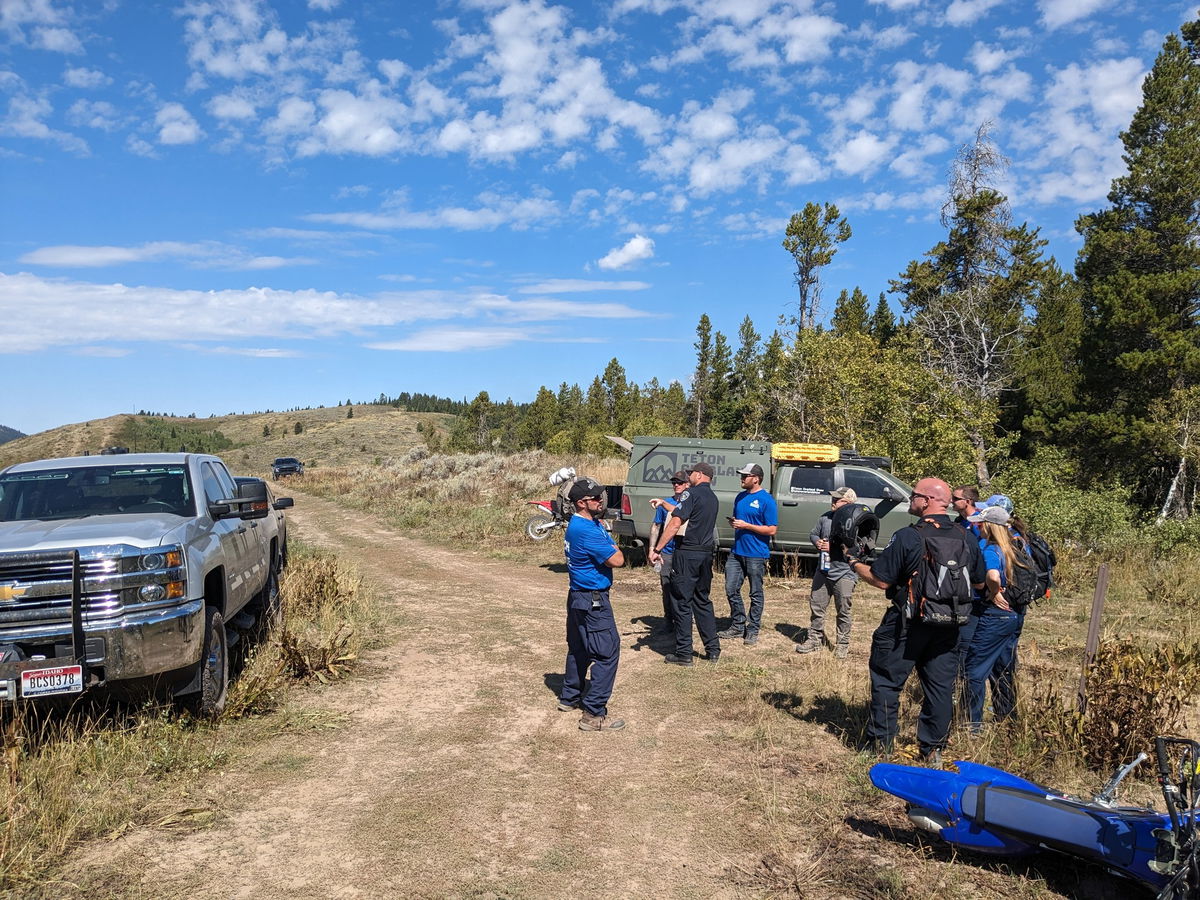 <i>Bonneville County Search and Rescue/eastidahonews.com</i><br/>The hunters told dispatch there was an elderly woman inside the car that was 800 feet into the drainage area. |