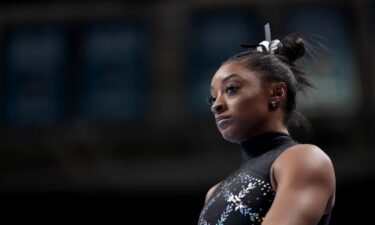 Simone Biles warms up ahead of day four of the US Gymnastics Championships in San Jose