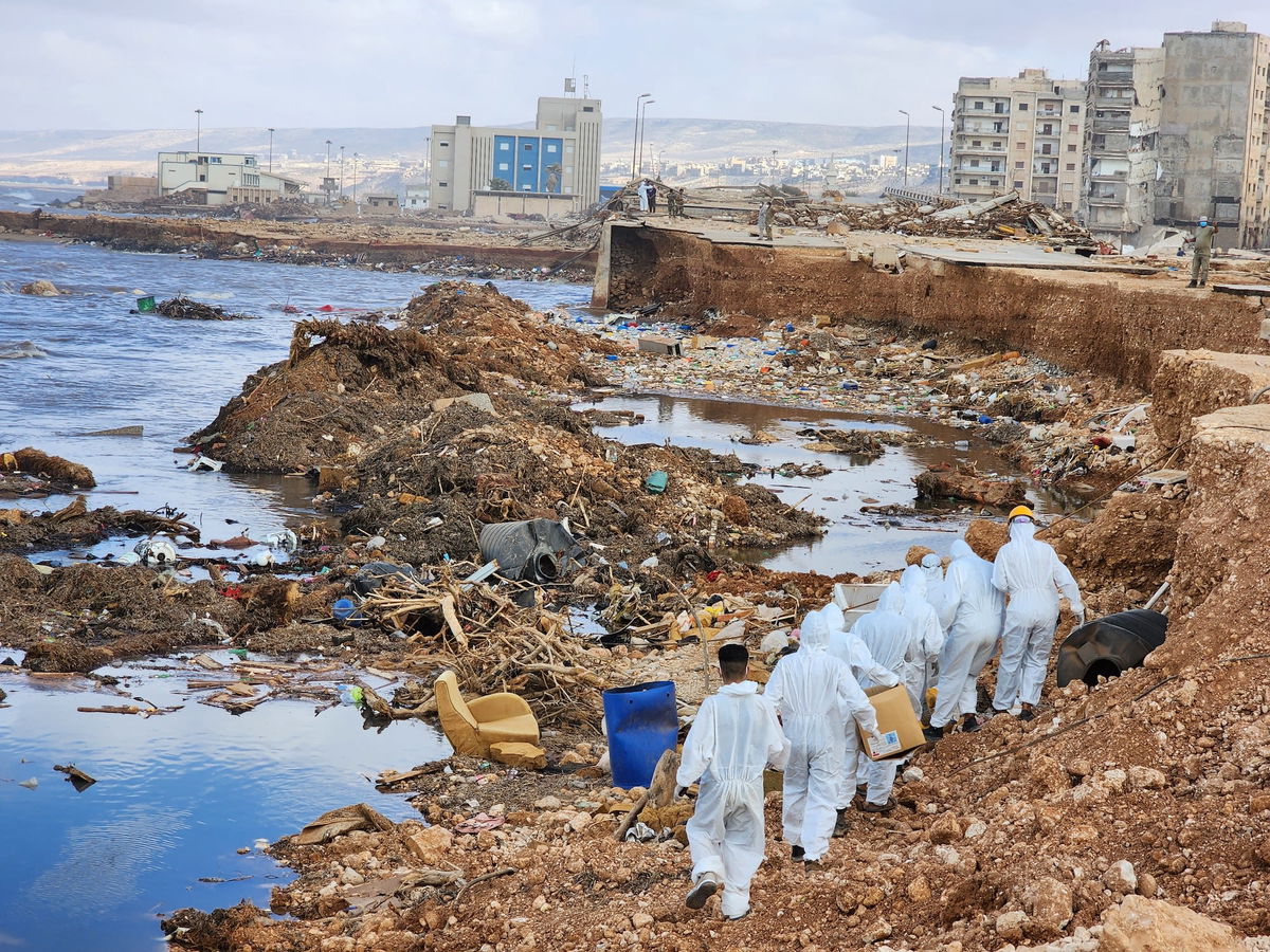 <i>Sarah El Sirgany/CNN</i><br/>Local and international rescue teams scan the sea for washed up bodies.